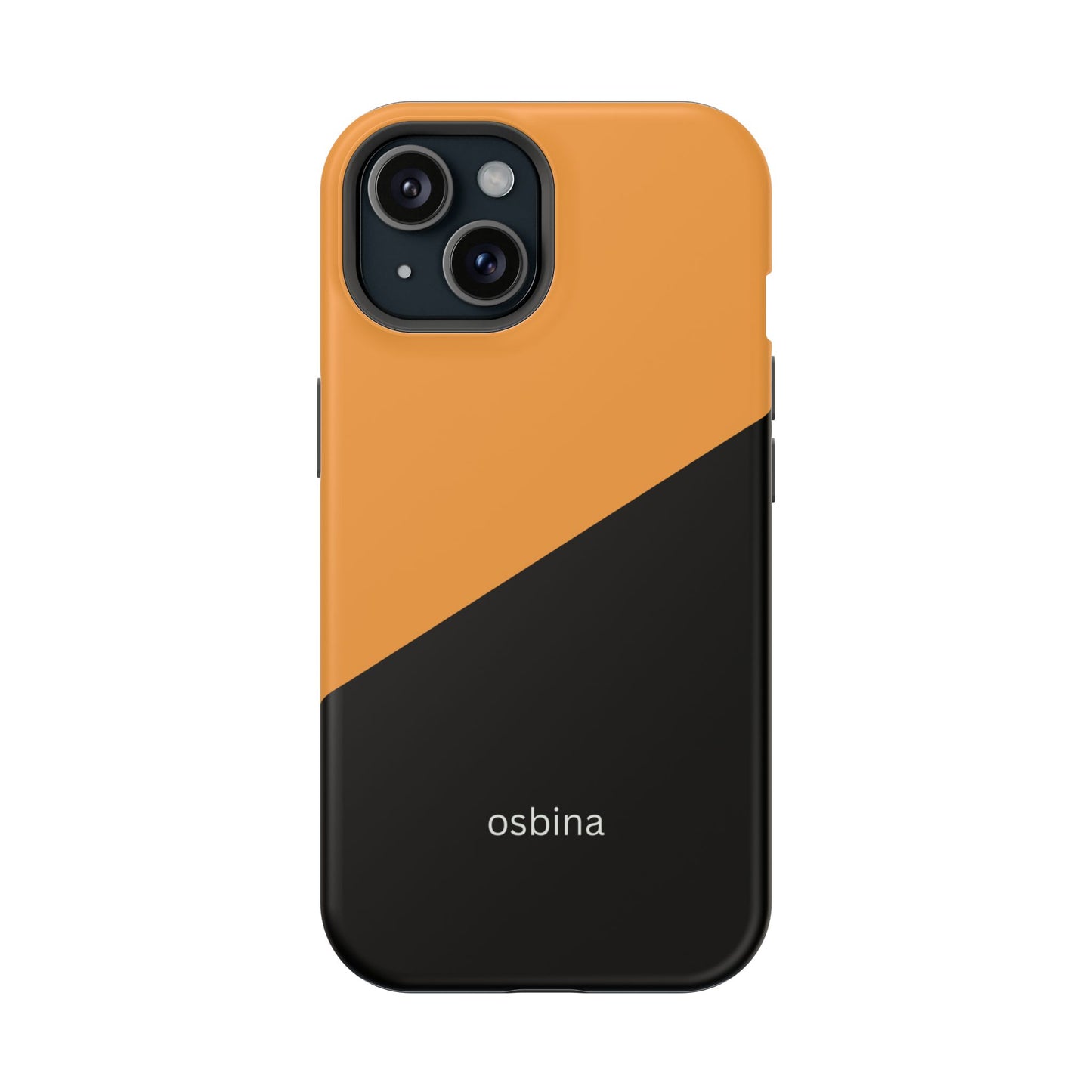 osbina | MagSafe Compatible for iPhone | Bold Moves Only — The Orange + Black Split Diagonal Case | The Season Collective