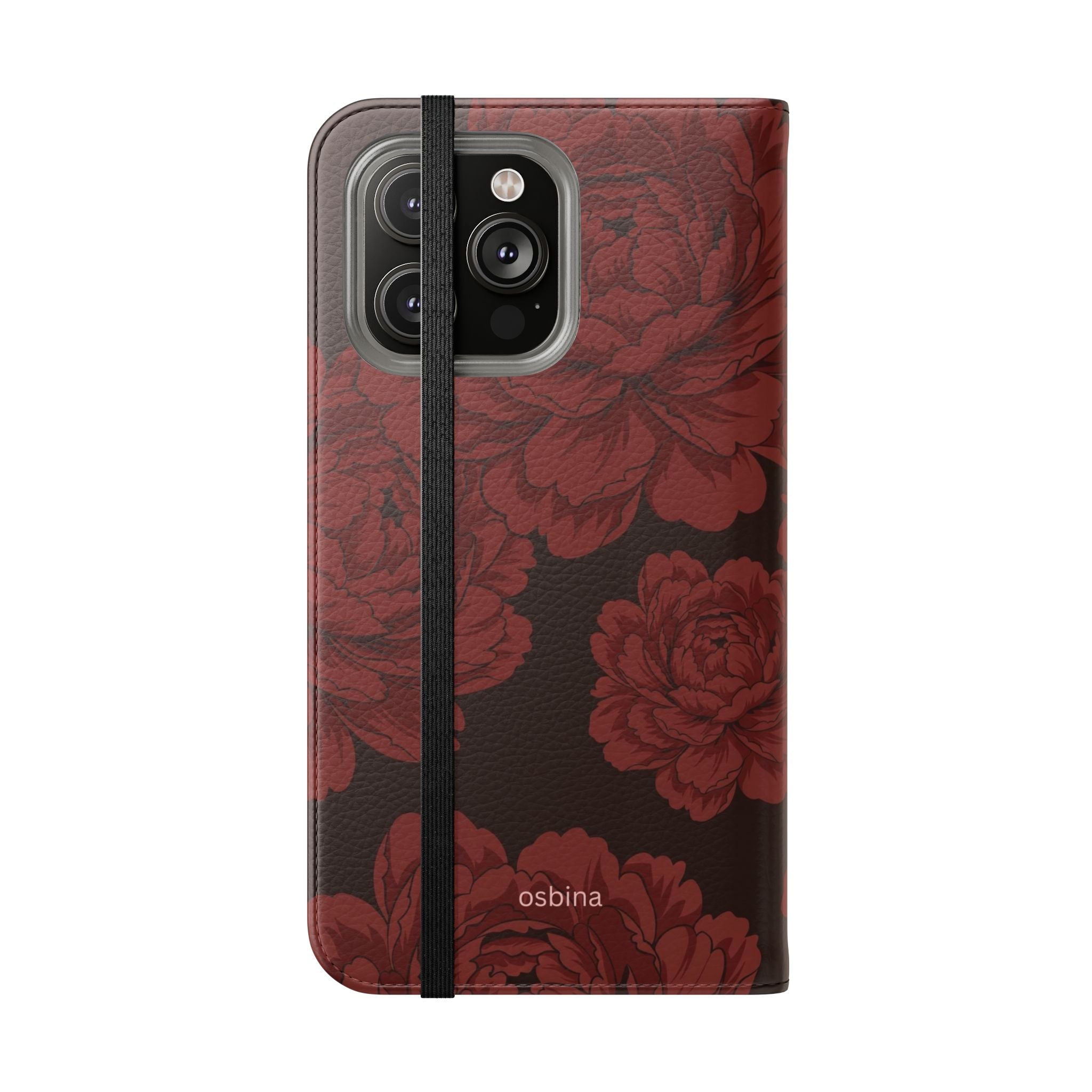 osbina | Wallet Flip Case for iPhone & Samsung | Oxblood Peony