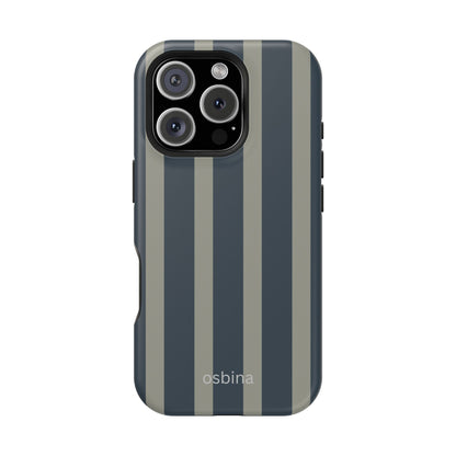 osbina | MagSafe compatible for iPhone | Grayhaven Navy & Gray Sophisticated Phone Case | Modern Muse Collection