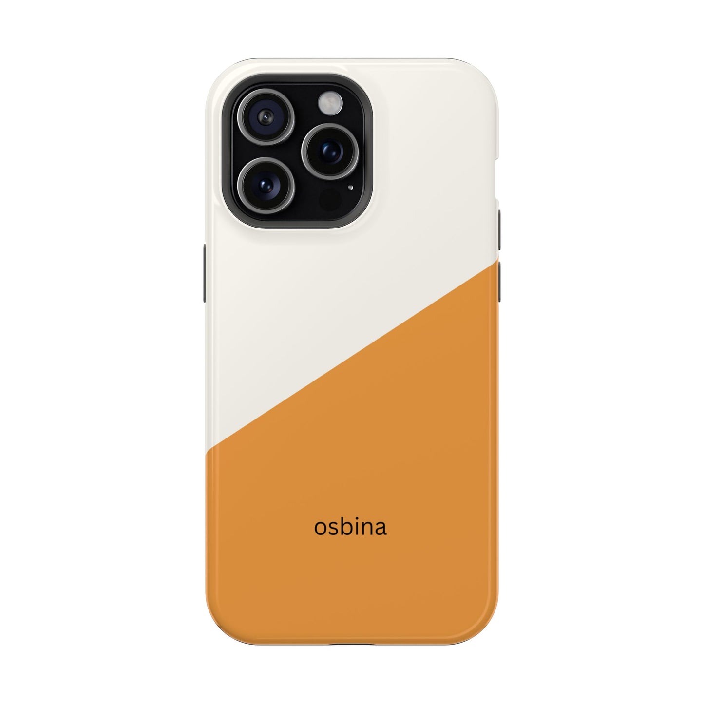 osbina | MagSafe Compatible for iPhone | Divide & Conquer — The Orange + White Split Diagonal Case | The Season Collective
