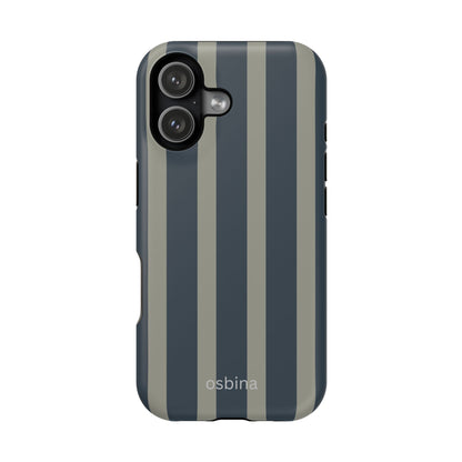 osbina | MagSafe compatible for iPhone | Grayhaven Navy & Gray Sophisticated Phone Case | Modern Muse Collection