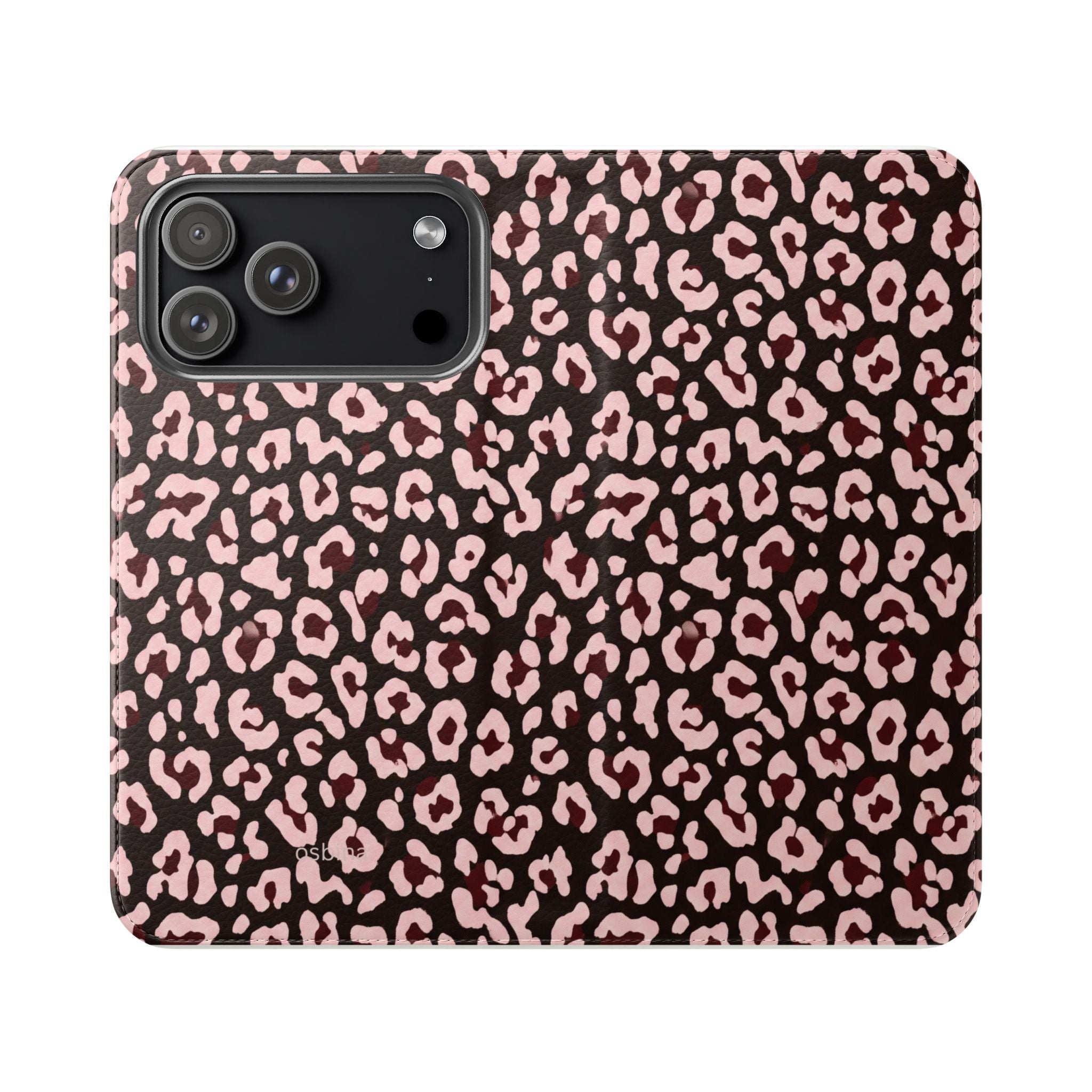 osbina | Wallet Flip Case for iPhone & Samsung | Chocolate Pink Leopard