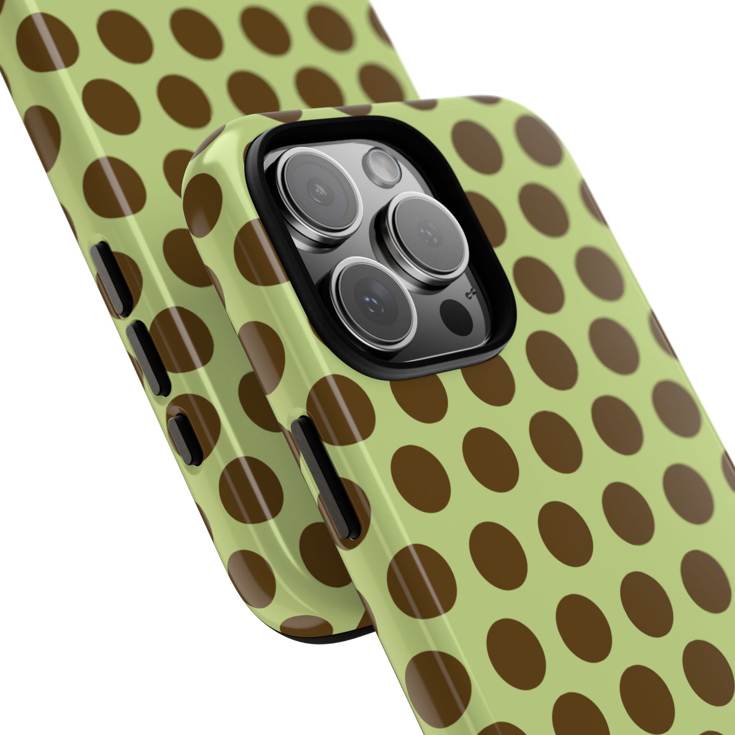 osbina | Chartreuse Cocoa Dots Phone Case | Color Edit Collection