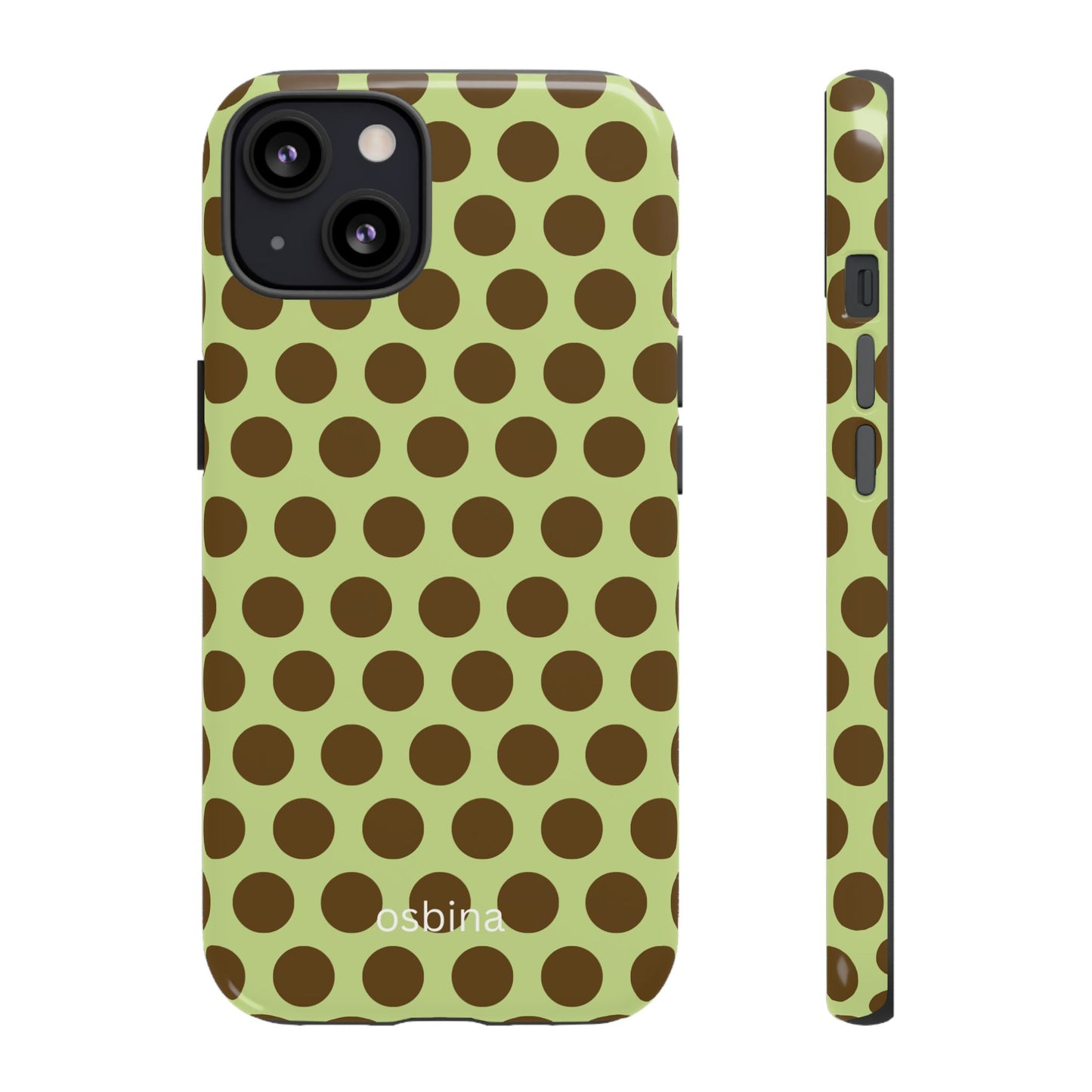 osbina | Chartreuse Cocoa Dots Designer Case