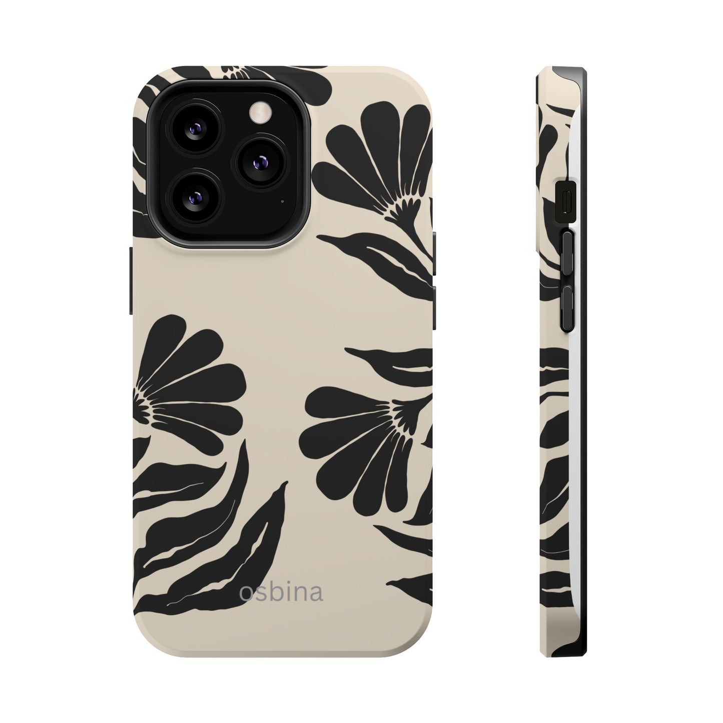 osbina | MagSafe compatible for iPhone | Obsidian Bloom Flower Phone Case | Modern Muse Collection