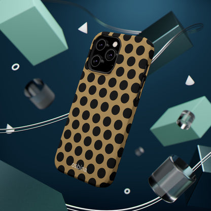 osbina | MagSafe compatible for iPhone | Camel Noir Dots Phone Case | Modern Muse Collection