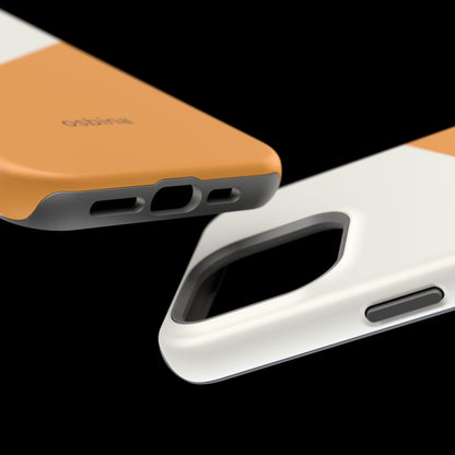 osbina | MagSafe Compatible for iPhone | Divide & Conquer — The Orange + White Split Diagonal Case | The Season Collective