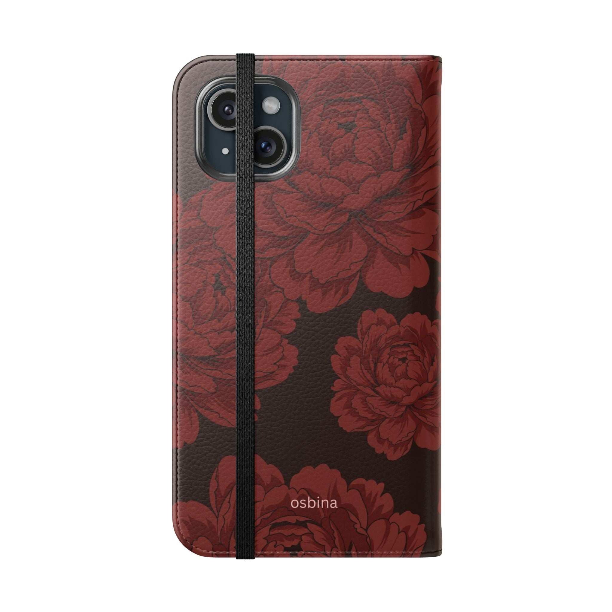 osbina | Wallet Flip Case for iPhone & Samsung | Oxblood Peony