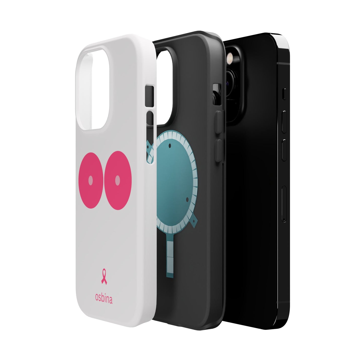 osbina |  MagSafe compatible for iPhone | Limited Edition The Check Your Tatas Case in Light Pink + Soft Pink + Hot Pink | The Pink October Collection | Inspired By
