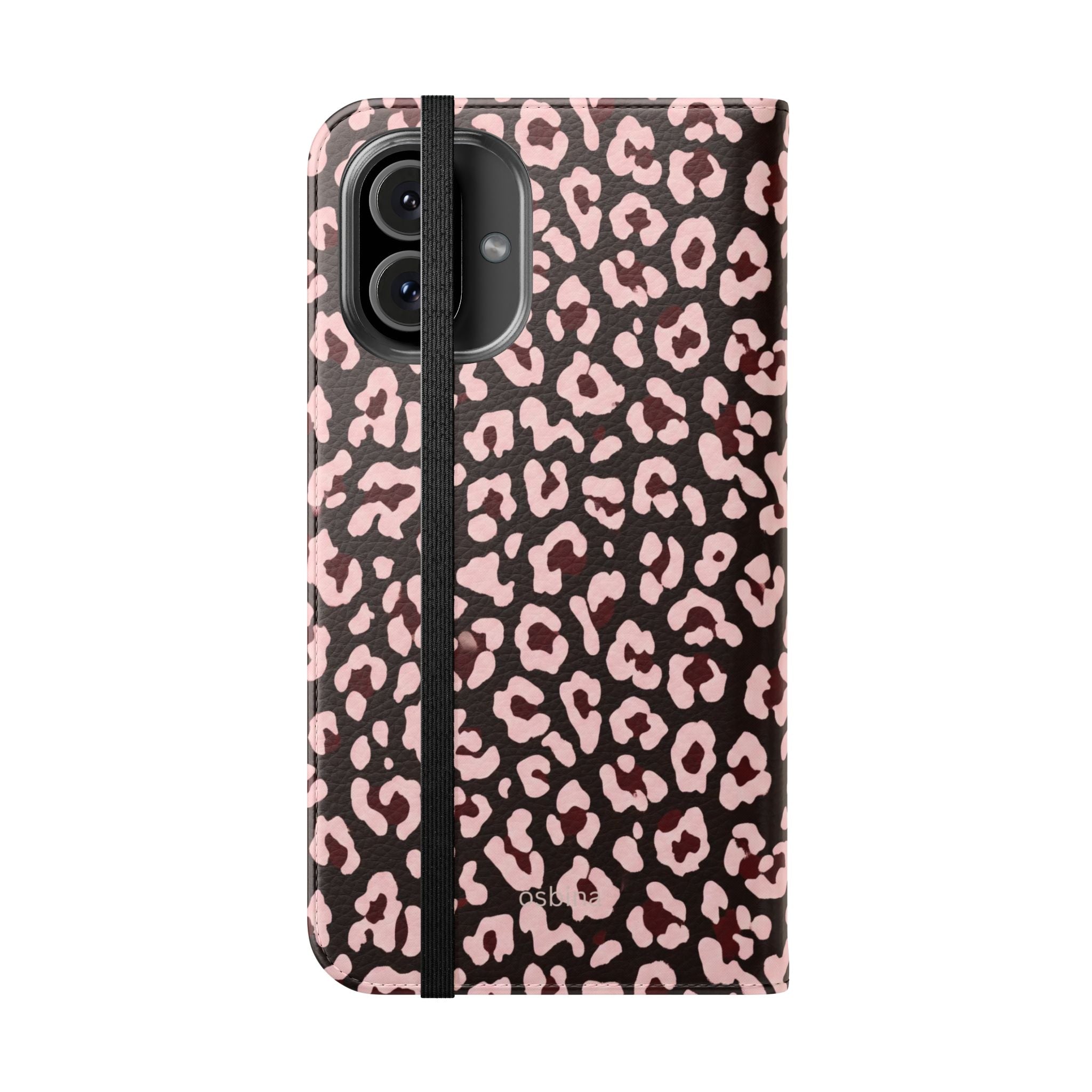 osbina | Wallet Flip Case for iPhone & Samsung | Chocolate Pink Leopard