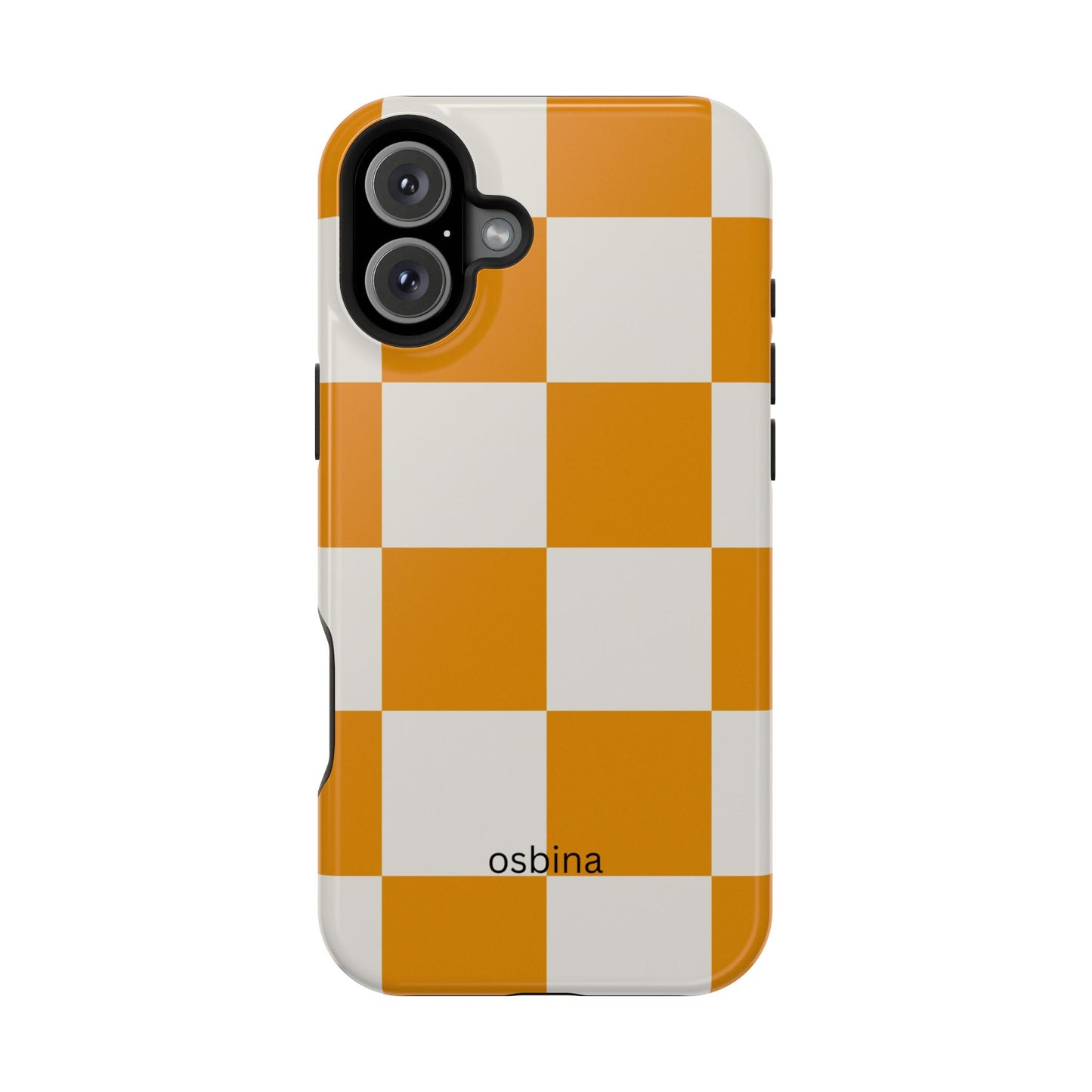 osbina | MagSafe Compatible for iPhone | Check You Out — The Orange + White Check Case | The Season Collective