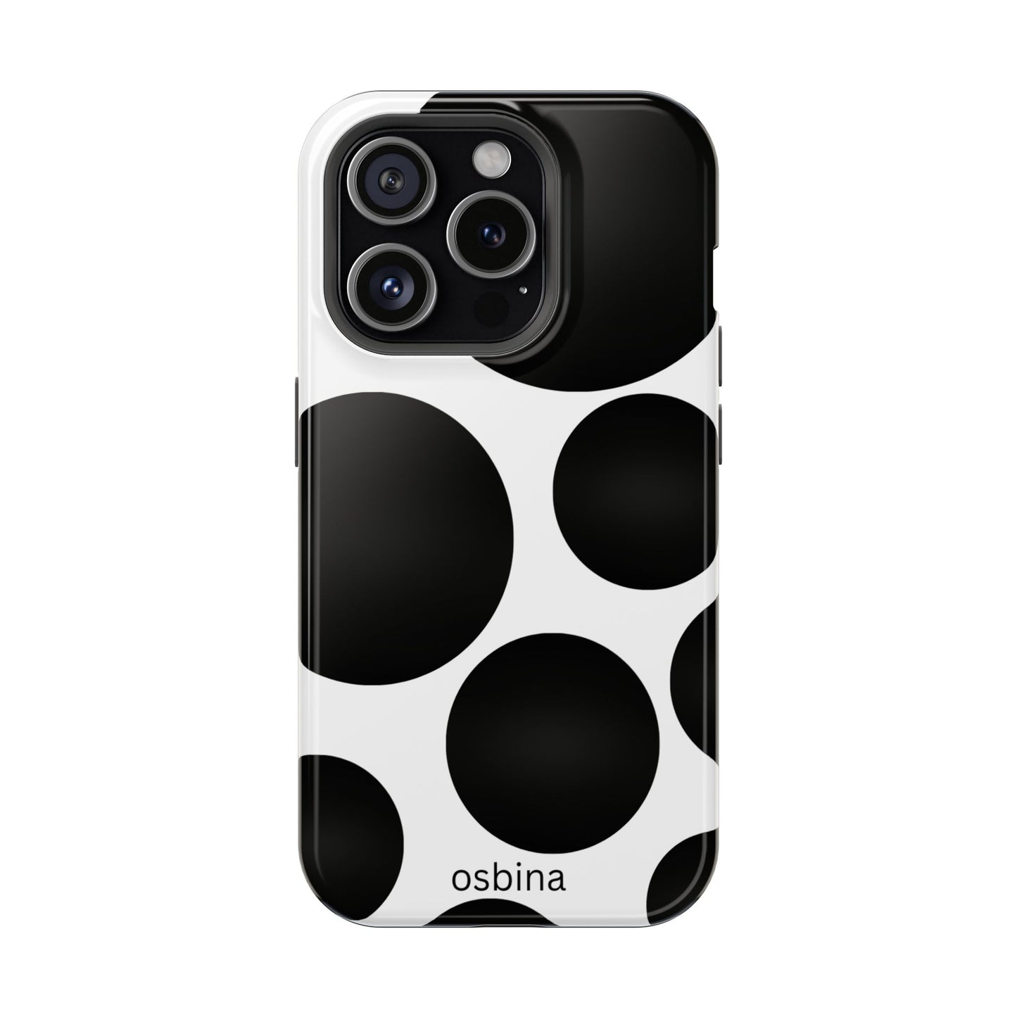 osbina | MagSafe compatible for iPhone | The Noir Bubbles Phone Case | Modern Muse Collection