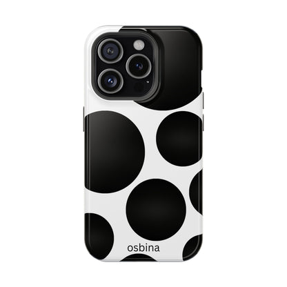 osbina | MagSafe compatible for iPhone | The Noir Bubbles Phone Case | Modern Muse Collection