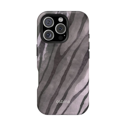 osbina | MagSafe Compatible for iPhone | Stripes on Point — The Muted Gray + Black Tiger Case | The Season Collective