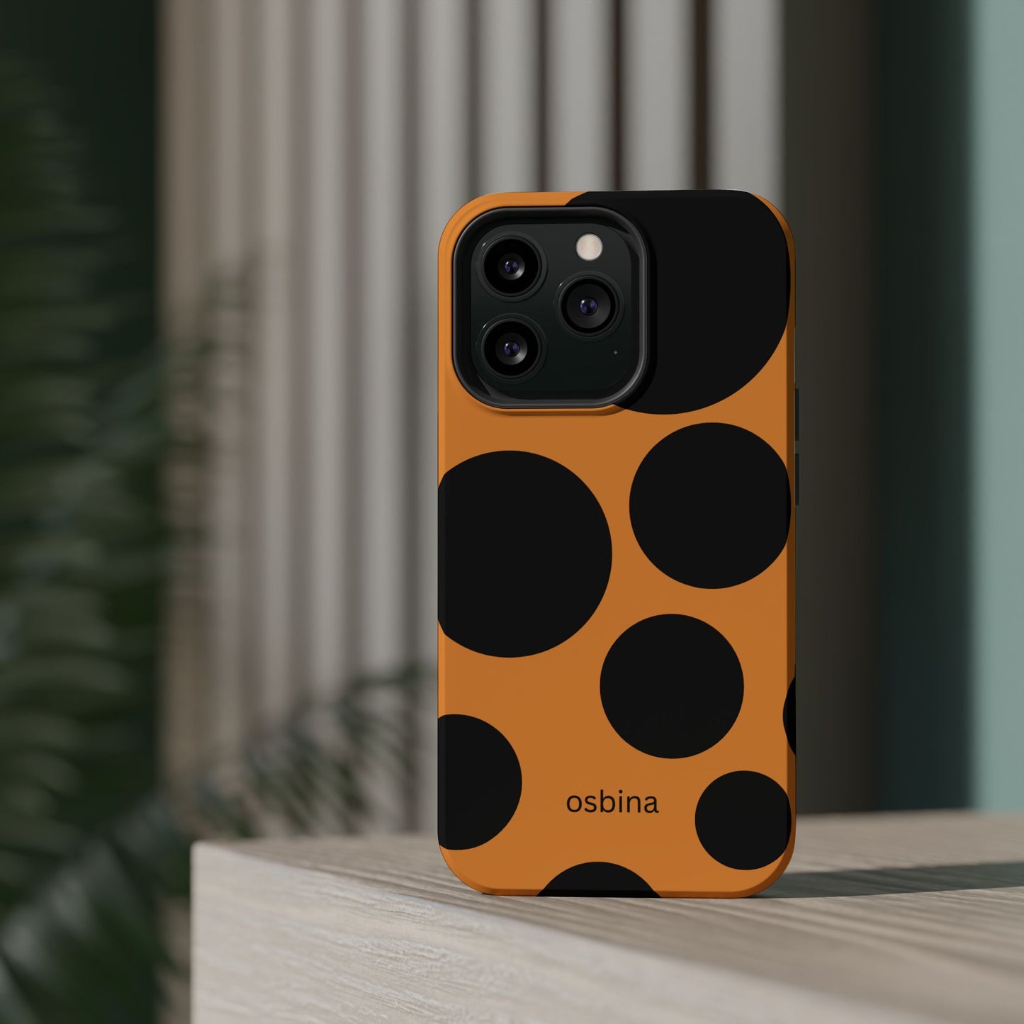 osbina | MagSafe Compatible for iPhone | The Bubble Statement Case in Orange + Black | The Season Collective