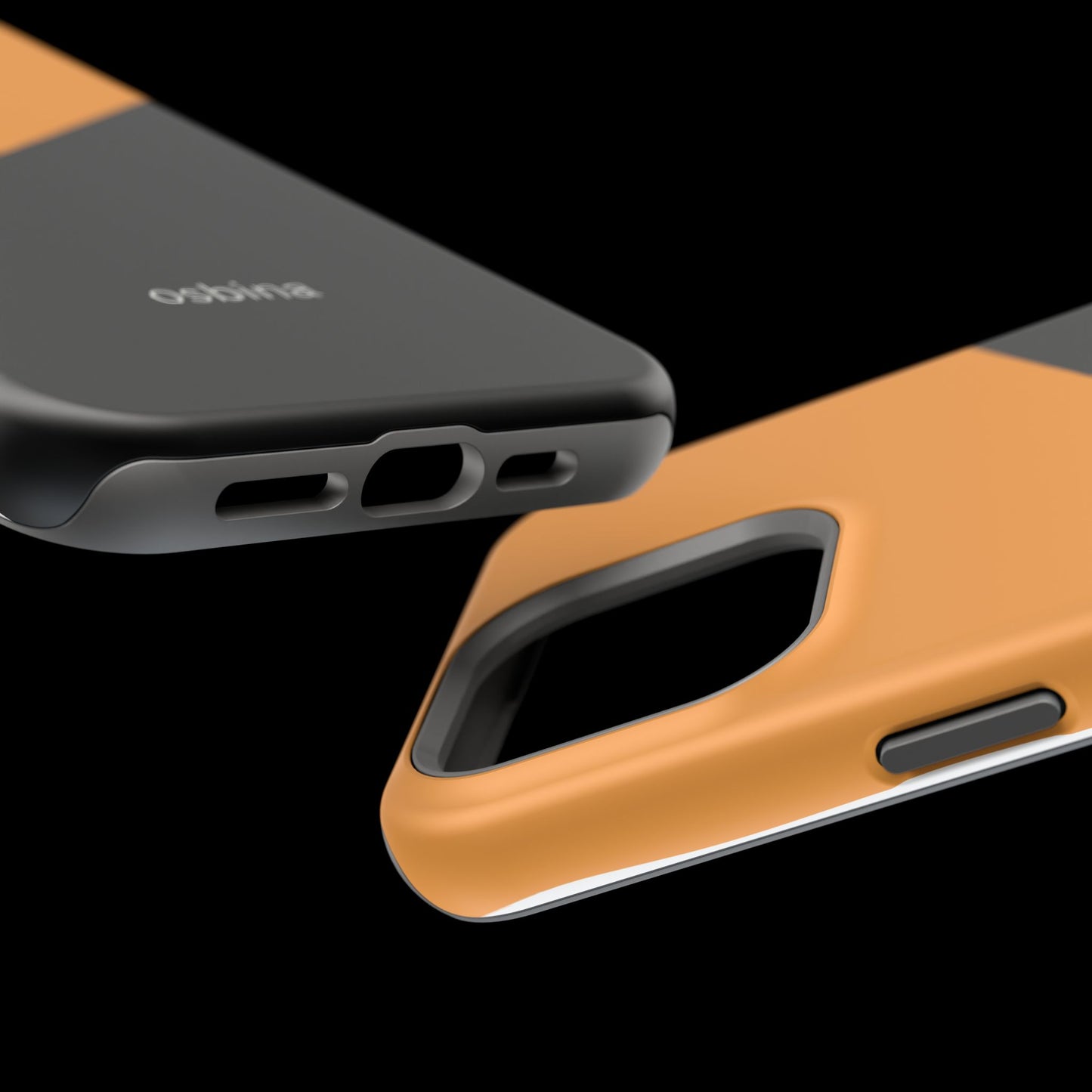 osbina | MagSafe Compatible for iPhone | Bold Moves Only — The Orange + Black Split Diagonal Case | The Season Collective