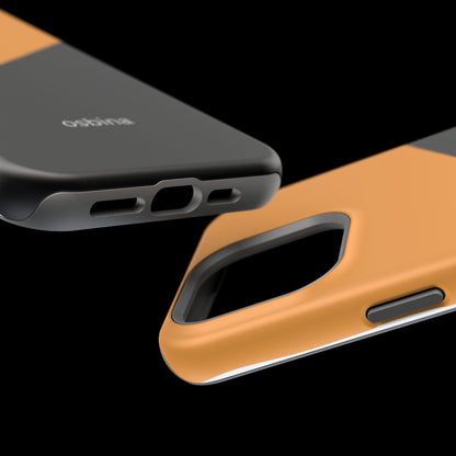 osbina | MagSafe Compatible for iPhone | Bold Moves Only — The Orange + Black Split Diagonal Case | The Season Collective