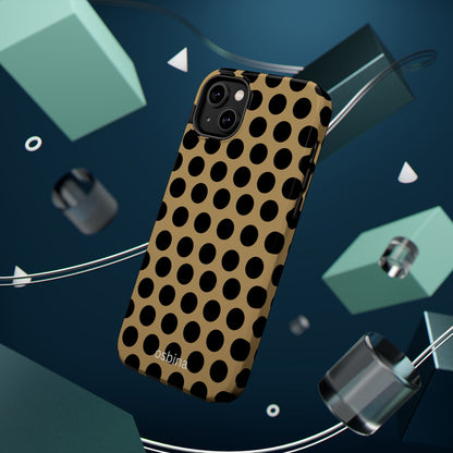 osbina | MagSafe compatible for iPhone | Camel Noir Dots Phone Case | Modern Muse Collection