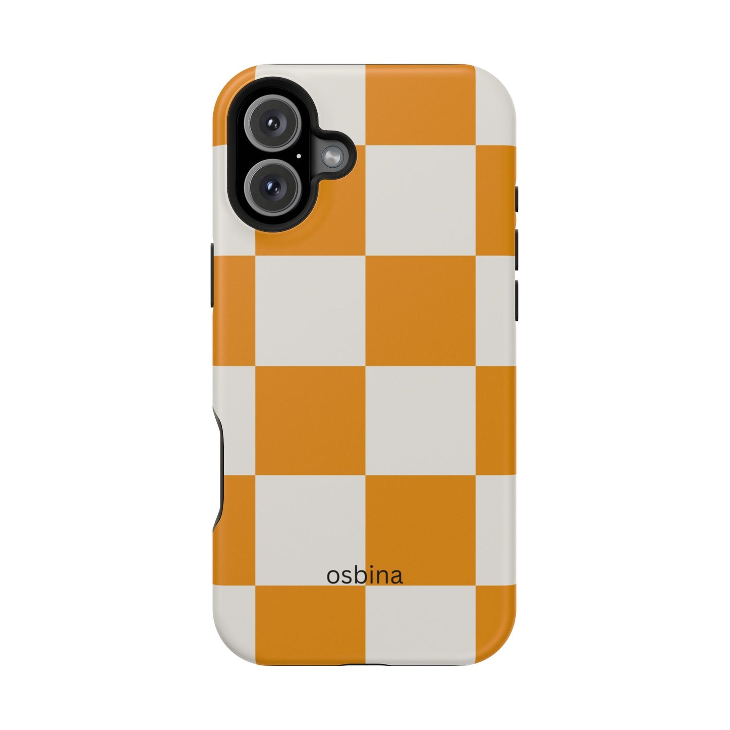 osbina | MagSafe Compatible for iPhone | Check You Out — The Orange + White Check Case | The Season Collective