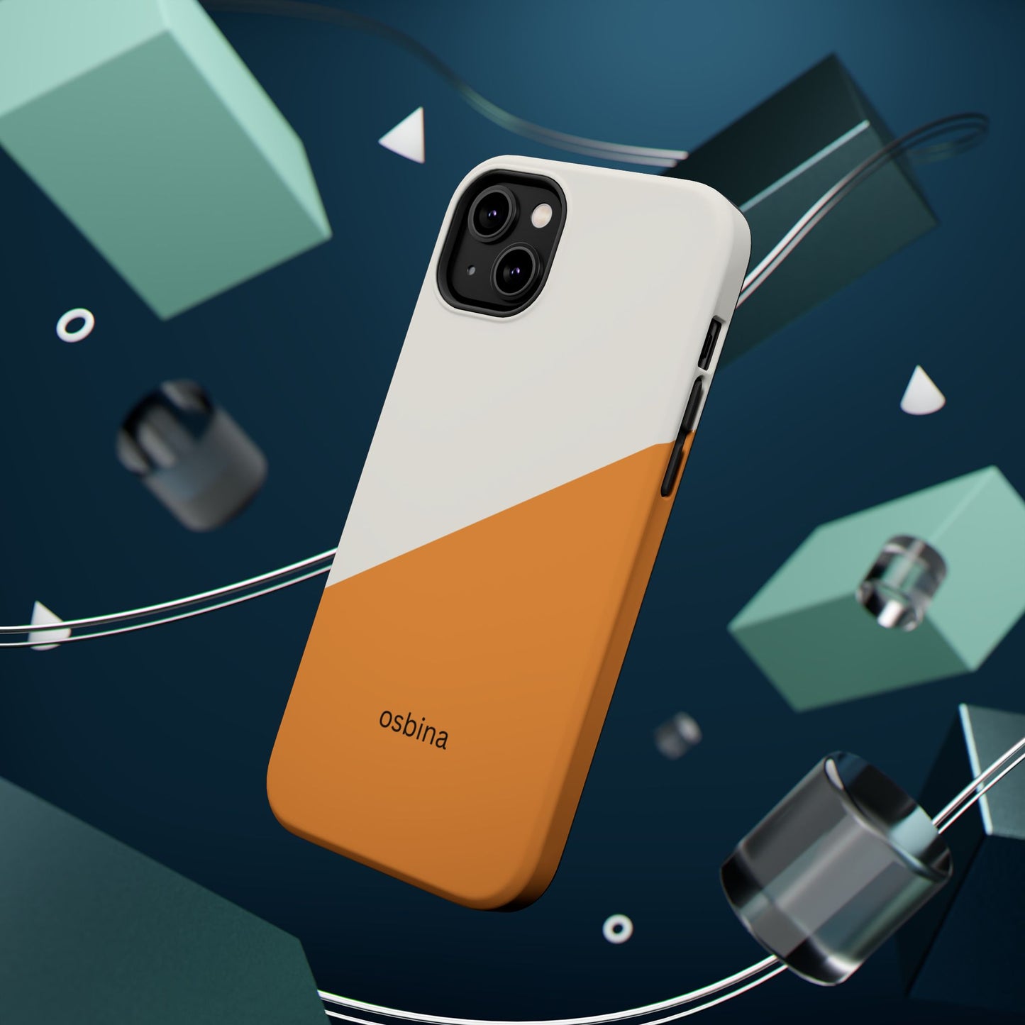 osbina | MagSafe Compatible for iPhone | Divide & Conquer — The Orange + White Split Diagonal Case | The Season Collective