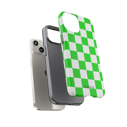 osbina | Neon Verdi Checks Phone Case | Color Edit Collection