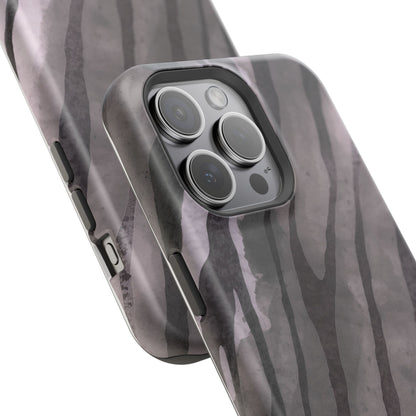 osbina | MagSafe Compatible for iPhone | Stripes on Point — The Muted Gray + Black Tiger Case | The Season Collective