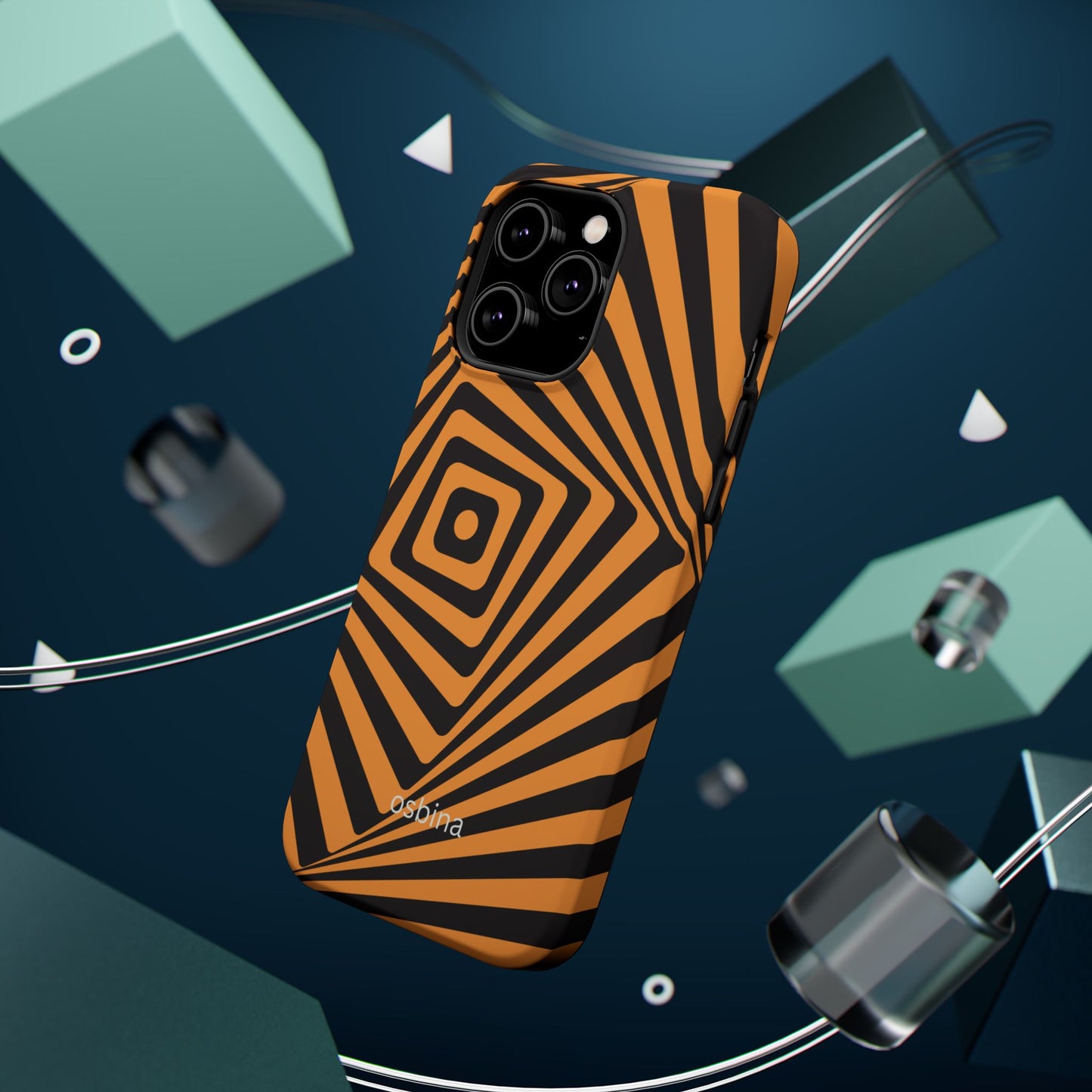 osbina | MagSafe Compatible for iPhone | Step Into the Zone — The Orange + Black Spiral Case | The Season Collective