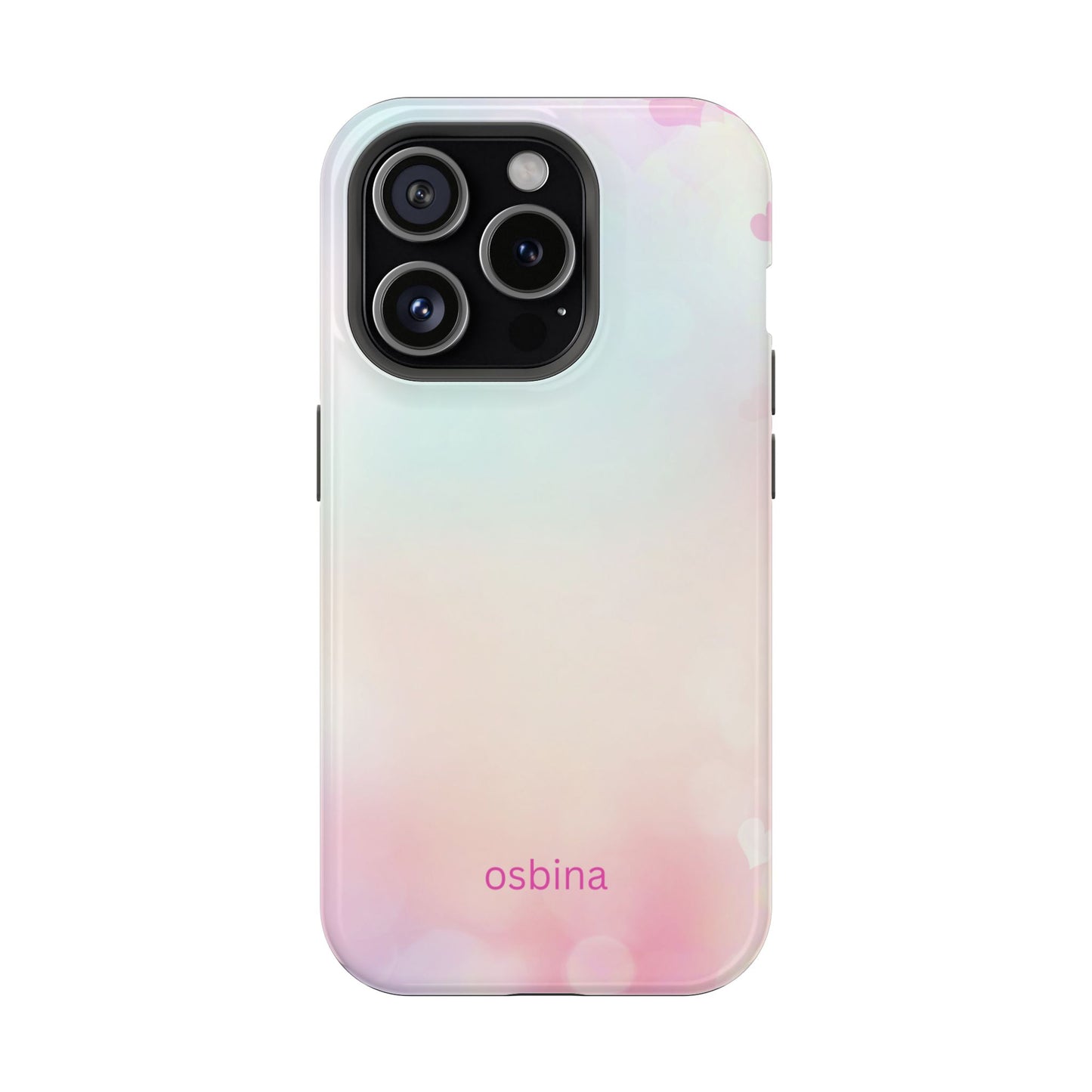 osbina | MagSafe compatible for iPhone | The Cotton Candy Hearts Case | YAYOU Collection Supporting Shine Like Sable