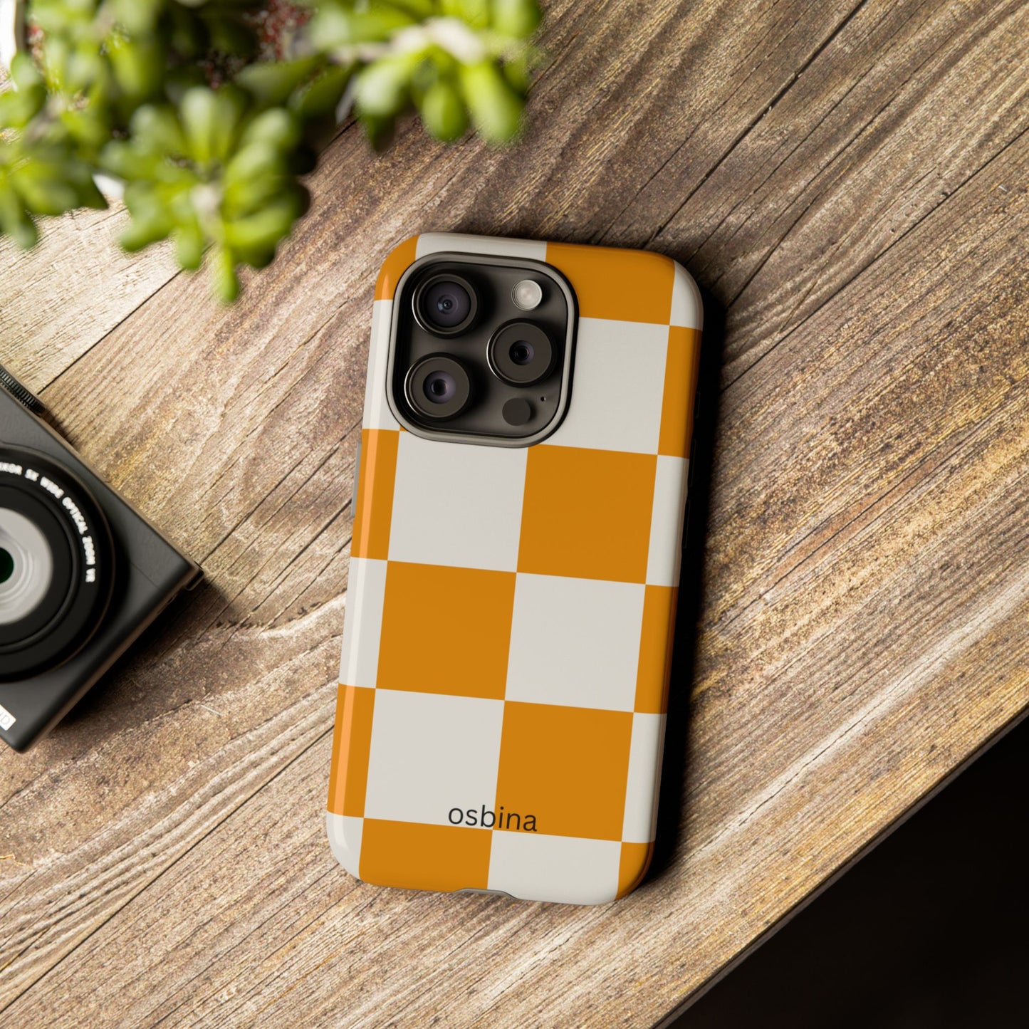 osbina | Check You Out — The Orange + White Check Case | The Season Collective