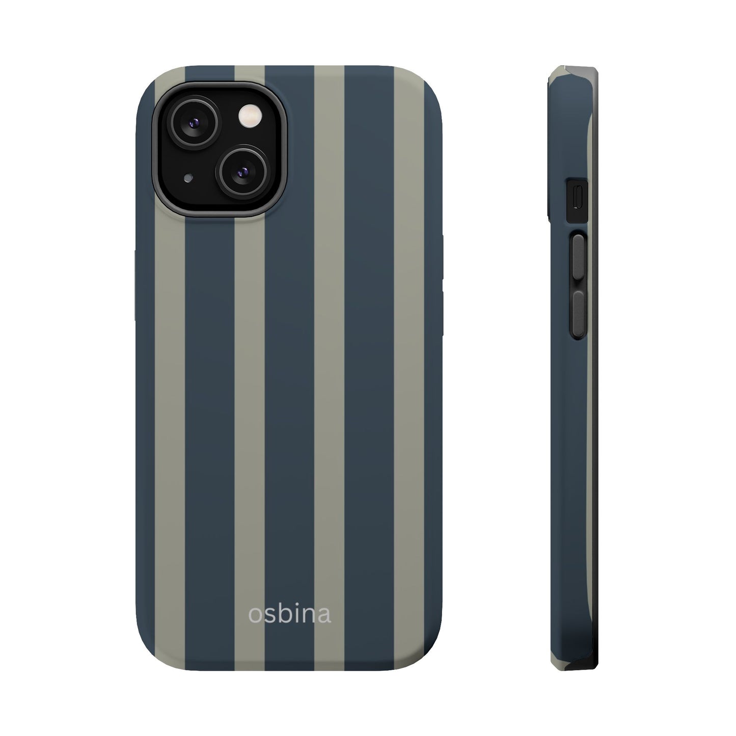 osbina | MagSafe compatible for iPhone | Grayhaven Navy & Gray Sophisticated Phone Case | Modern Muse Collection