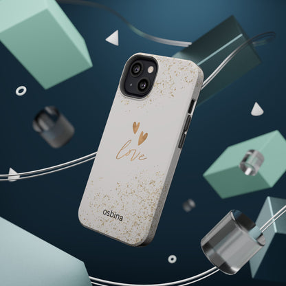osbina | MagSafe compatible for iPhone | Golden Amour Phone Case | Modern Muse Collection