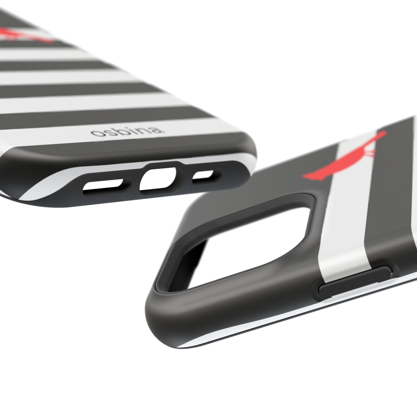 osbina | MagSafe compatible for iPhone | Redbird Edition Thinking of You Phone Case Black & White Stripe | Inspired By Collection