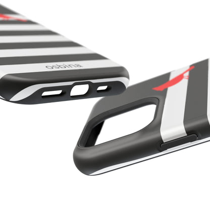 osbina | MagSafe compatible for iPhone | Redbird Edition Thinking of You Phone Case Black & White Stripe | Inspired By Collection