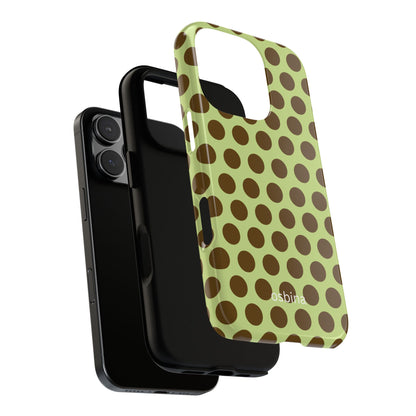 osbina | Chartreuse Cocoa Dots Phone Case | Color Edit Collection