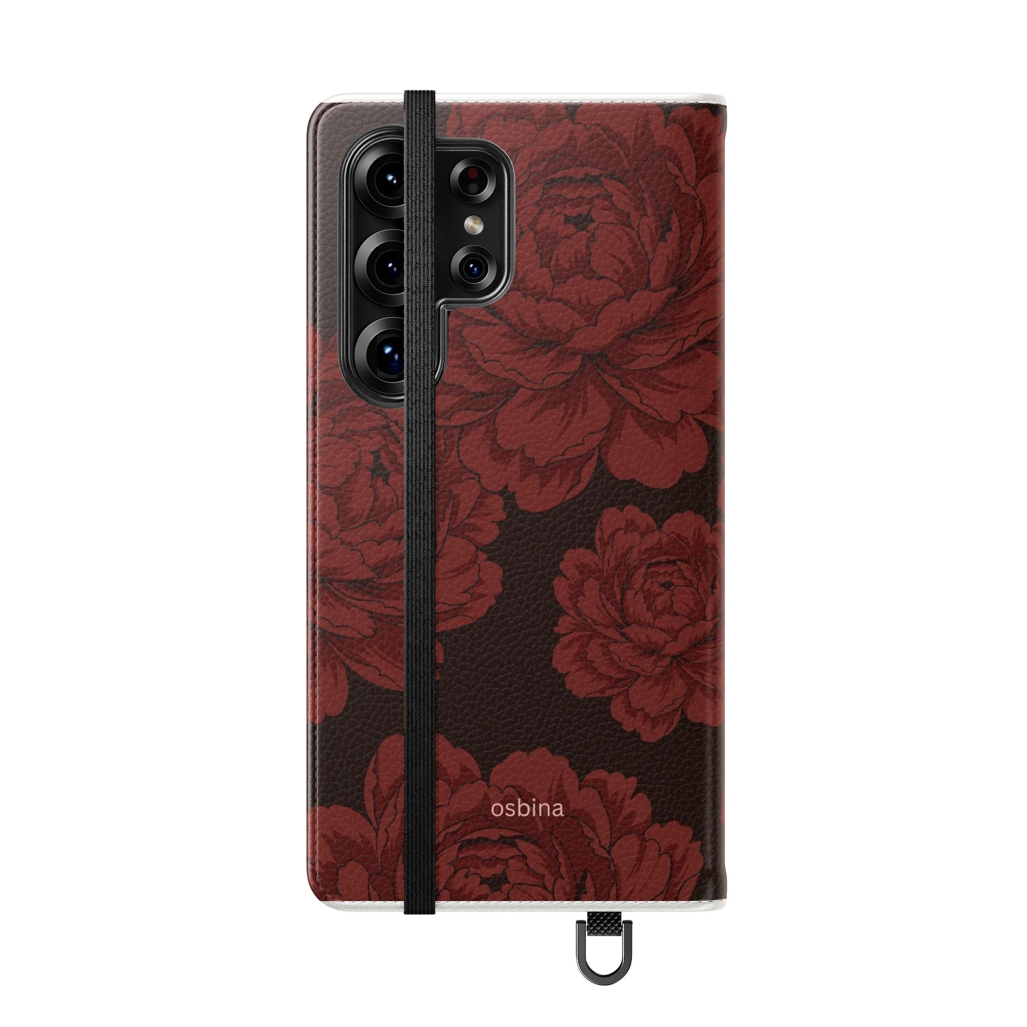 osbina | Wallet Flip Case for iPhone & Samsung | Oxblood Peony