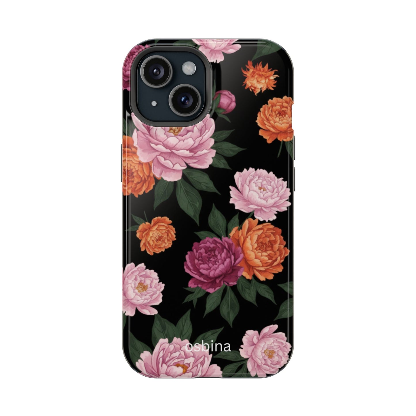 osbina | MagSafe for iPhone | The Peony Noir Designer Case