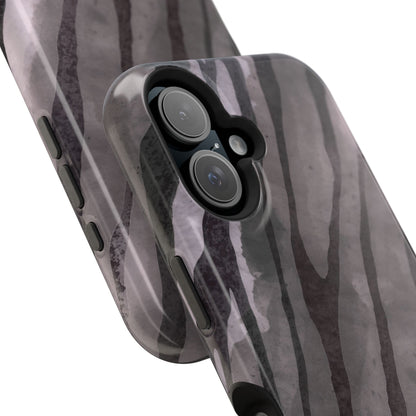 osbina | MagSafe Compatible for iPhone | Stripes on Point — The Muted Gray + Black Tiger Case | The Season Collective