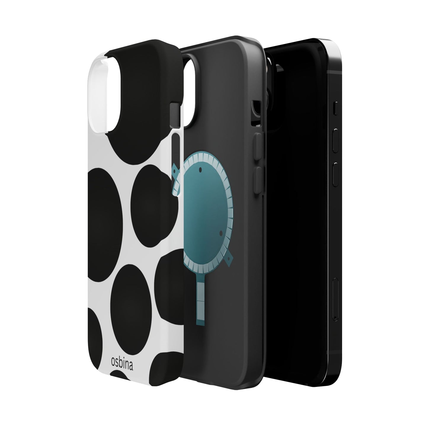 osbina | MagSafe compatible for iPhone | The Noir Bubbles Phone Case | Modern Muse Collection