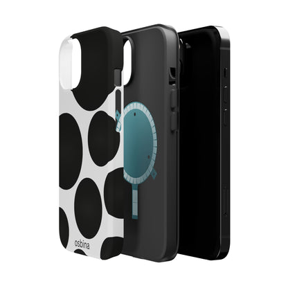 osbina | MagSafe compatible for iPhone | The Noir Bubbles Phone Case | Modern Muse Collection