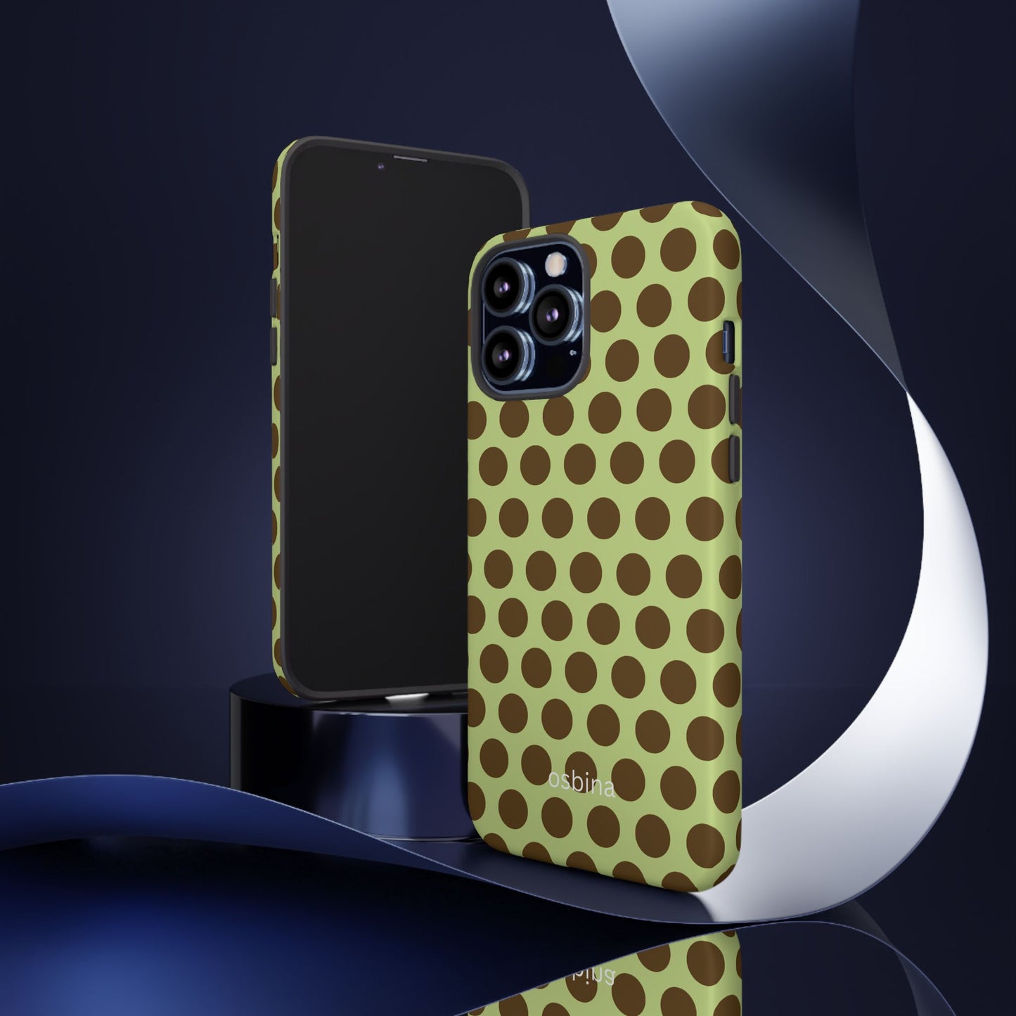 osbina | Chartreuse Cocoa Dots Phone Case | Color Edit Collection
