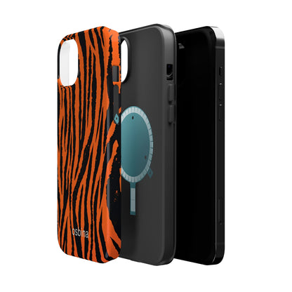 osbina | MagSafe Compatible for iPhone | Tiger, But Make It Chic — The Bengal Stripe Case in Orange + Black | The Season Collective