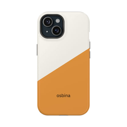 osbina | MagSafe Compatible for iPhone | Divide & Conquer — The Orange + White Split Diagonal Case | The Season Collective
