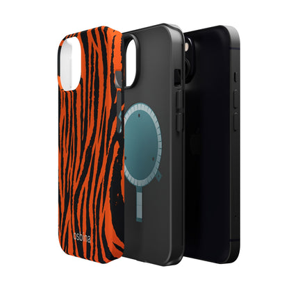 osbina | MagSafe Compatible for iPhone | Tiger, But Make It Chic — The Bengal Stripe Case in Orange + Black | The Season Collective