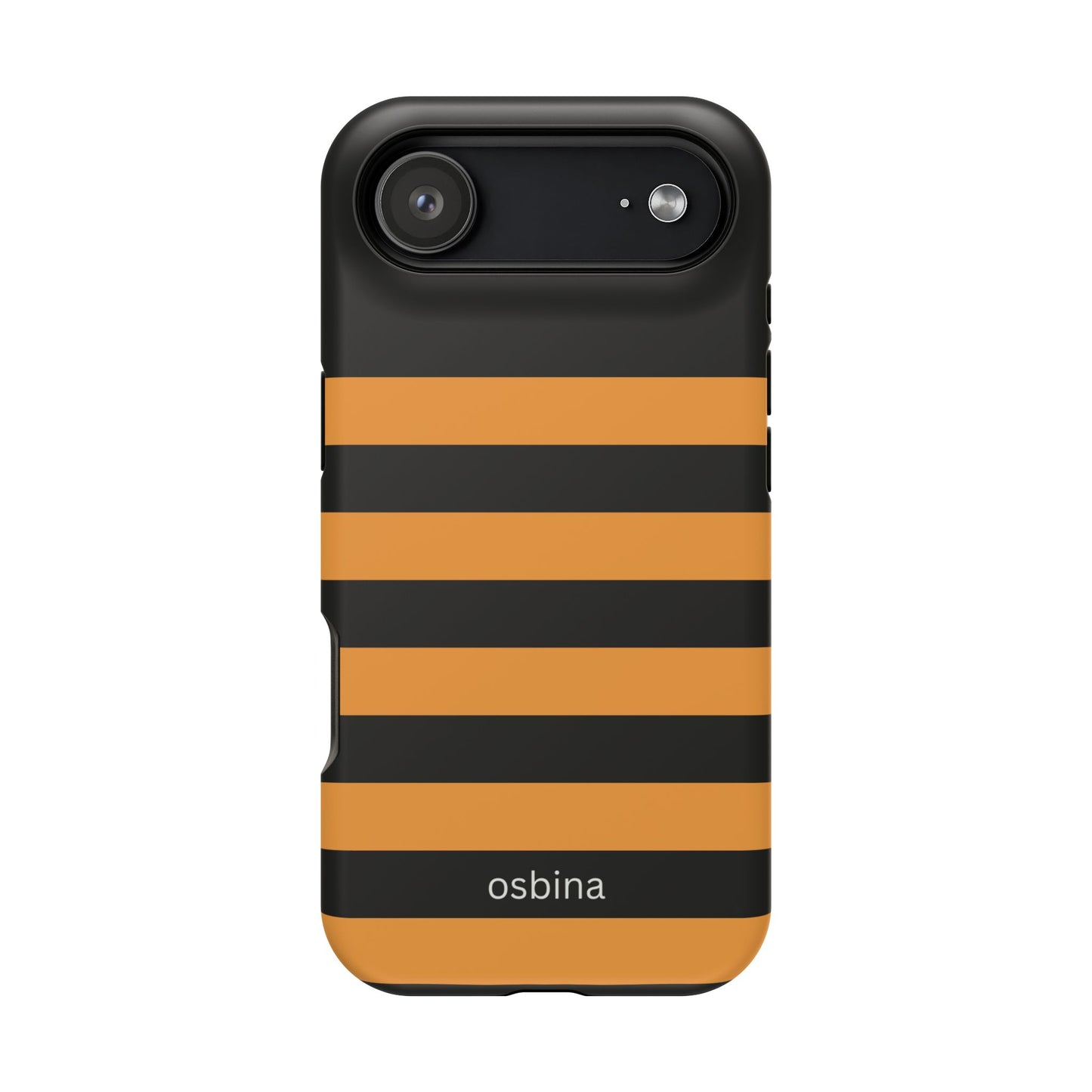 osbina | MagSafe Compatible for iPhone | The Horizon Stripe Case in Black + Orange | The Season Collective