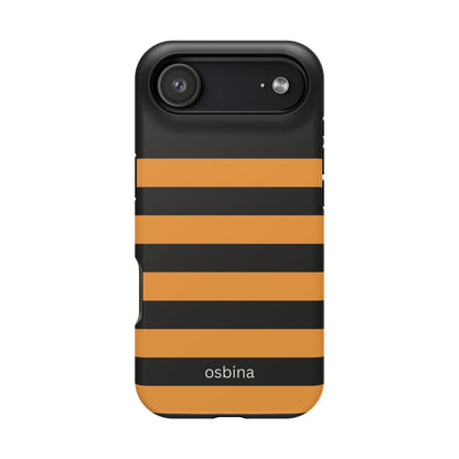 osbina | MagSafe Compatible for iPhone | The Horizon Stripe Case in Black + Orange | The Season Collective