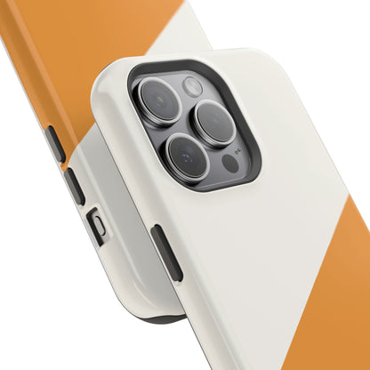 osbina | MagSafe Compatible for iPhone | Divide & Conquer — The Orange + White Split Diagonal Case | The Season Collective