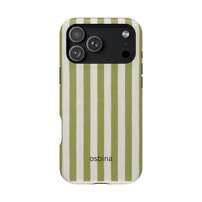 osbina | MagSafe compatible for iPhone | Verde Stripe Phone Case | Color Edit Collection