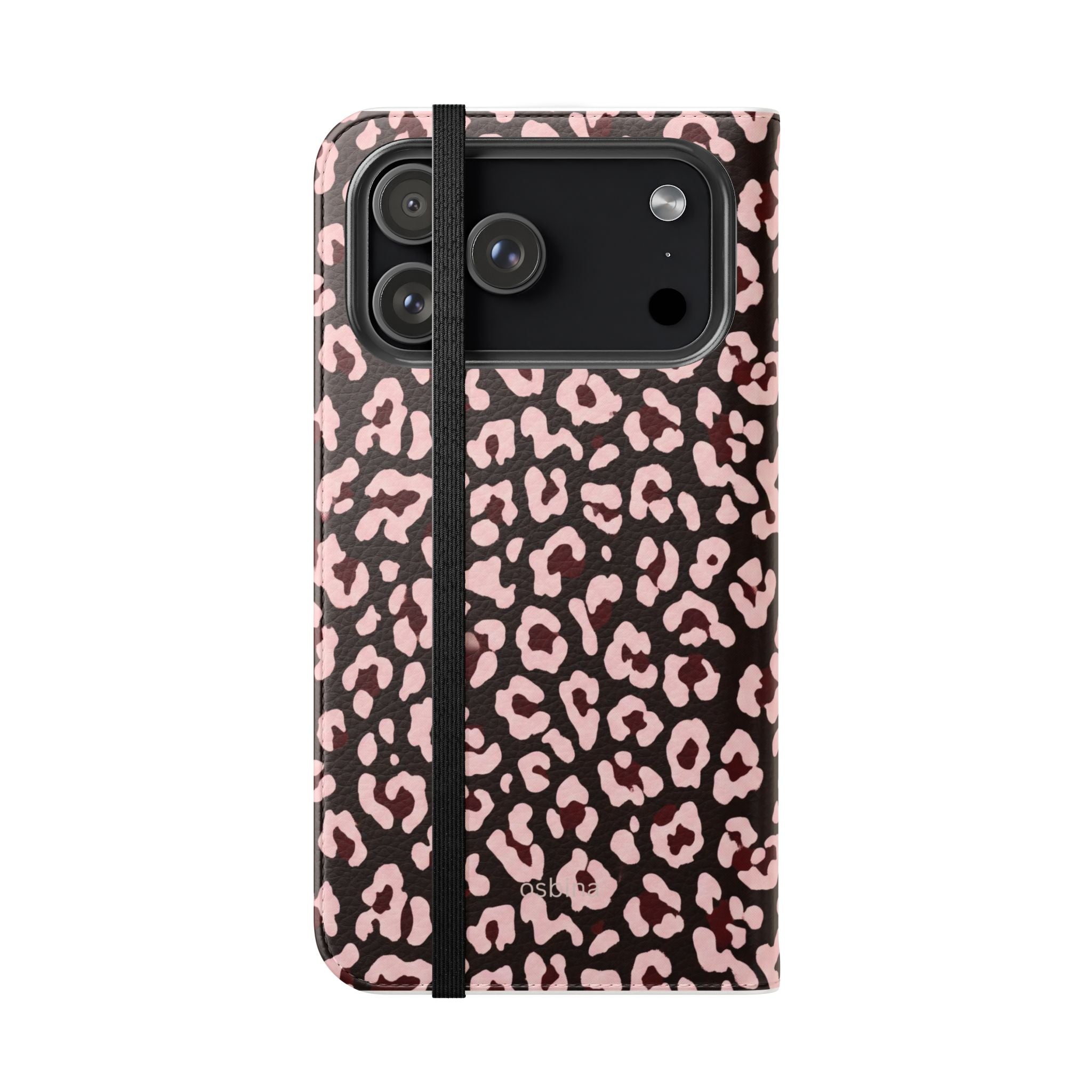 osbina | Wallet Flip Case for iPhone & Samsung | Chocolate Pink Leopard