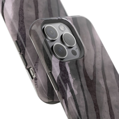 osbina | MagSafe Compatible for iPhone | Stripes on Point — The Muted Gray + Black Tiger Case | The Season Collective