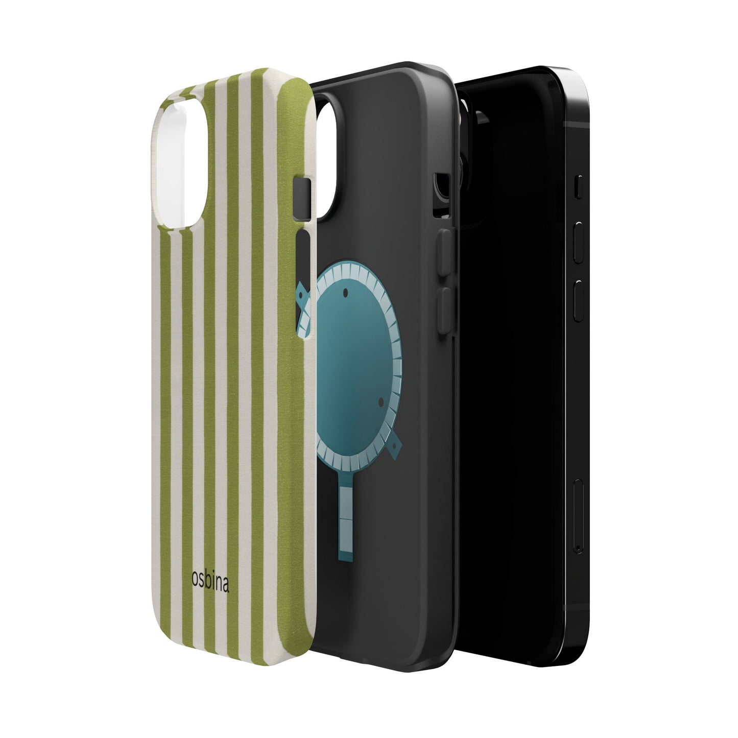 osbina | MagSafe compatible for iPhone | Verde Stripe Phone Case | Color Edit Collection